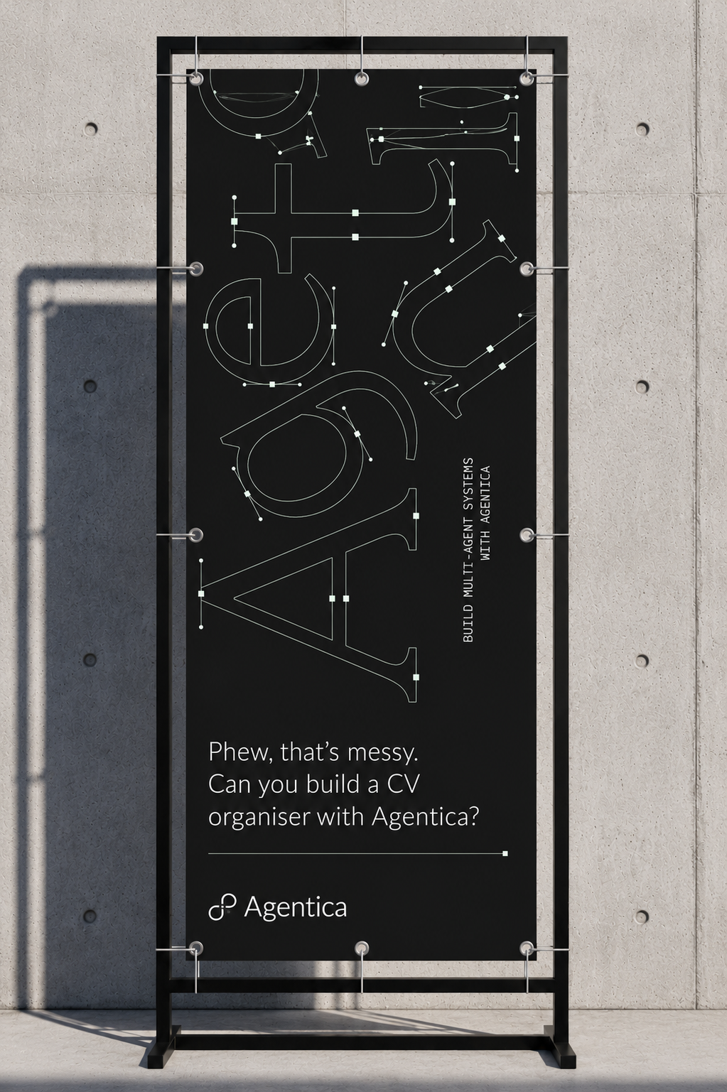 Build multi-agent systems with Agentica banner stand